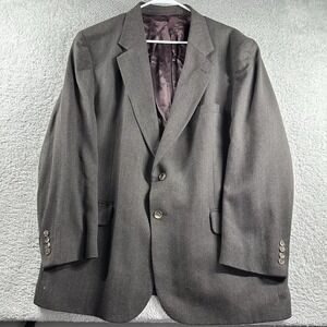Savile Row Blazer Suit Jacket Mens‎ 46R 100% Wool Dark Brown Silk Liner
